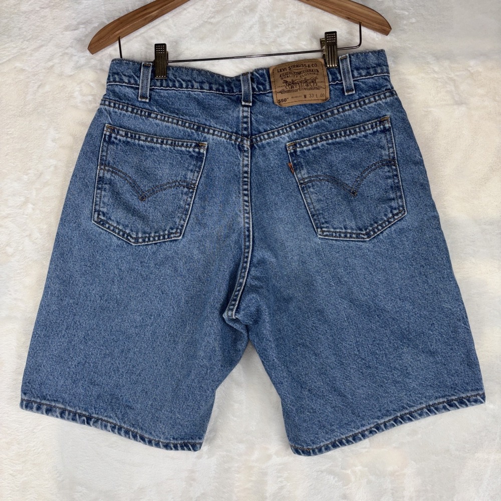 Vintage Levi's 505 Shorts Orange Tab Mens 33 Medium Wash Denim Jorts USA 90s Y2K